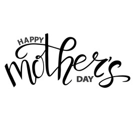 Isolated text Happy Mother's day on white background, vector illustration