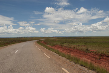Fototapeta na wymiar National road number seven. Madagascar. Travel from Antananarivo to Toliara. Adventure by car