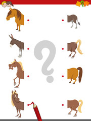 match the halves of horses