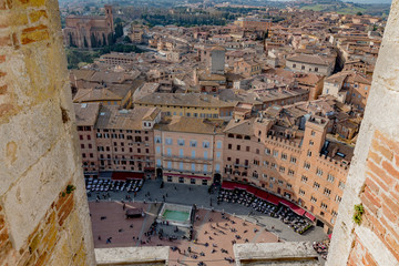 Naklejka premium beautiful view on the city of Siena in Tuscany