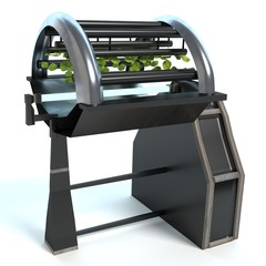 3d illustration of a sci-fi hydroponics