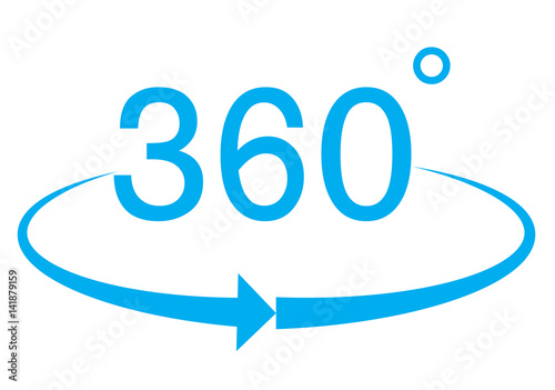 "360 Degree icon on white background. 360 Degree sign." Stockfotos und
