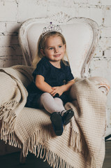 beautiful little girl princess in blue dress © Mariana