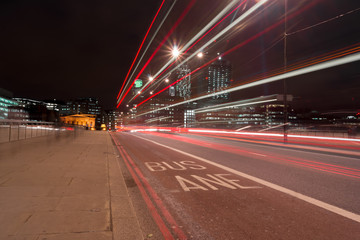 Fototapeta na wymiar Bus lane sky line london
