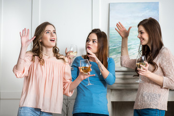 Women drinking wine