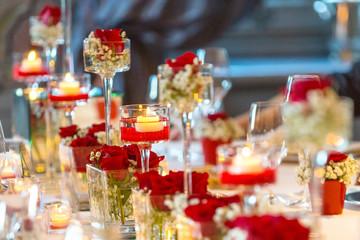Table set for an event party or wedding reception