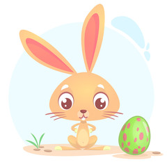 Easter rabbit. Cute cartoon illustration