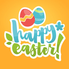 Easter card illustration. Hand Lettering, Calligraphy Vector.