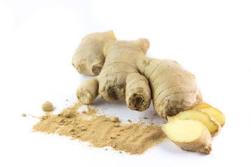 Zenzero polverizzato e a fette