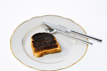 Verbrannte Toast Brotscheiben