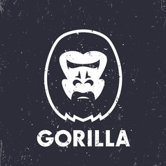 gorilla head logo element with grunge texture