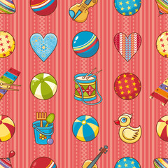 Kid toy seamless pattern. Design element for postcard, banner, flyer
