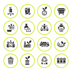 Set round icons of recycling