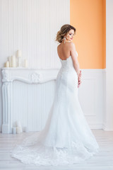 Beautiful bride in a white dress