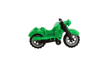 Toy green motorcycle