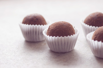 homemade dark chocolate and cocoa truffles