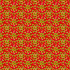 Abstract Seamless Pattern. Vintage Geometric East Ornament Pattern. Islamic, Arabic, Indian, Bohemian, Gypsy, Persian, Ottoman Motifs, Kaleidoscope. 
