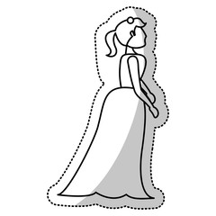 Fototapeta premium woman bride wedding outline vector illustration eps 10
