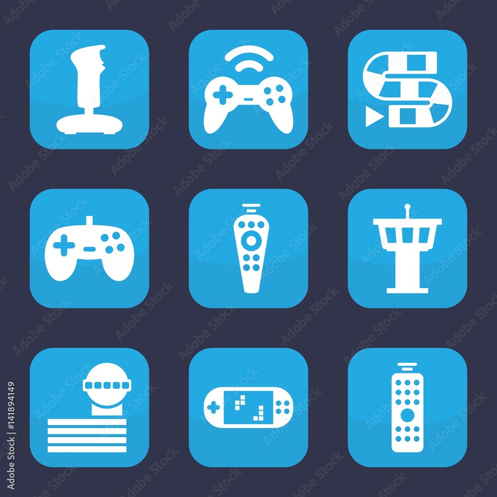 Aufkleber set of 9 filled controller icons