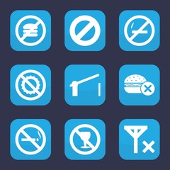 Set of 9 filled forbidden icons