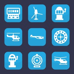 Set of 9 filled spin icons