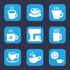 Set of 9 filled cappuccino icons