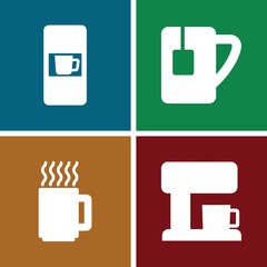 Set of 4 caffeine filled icons