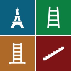 Set of 4 tall filled icons