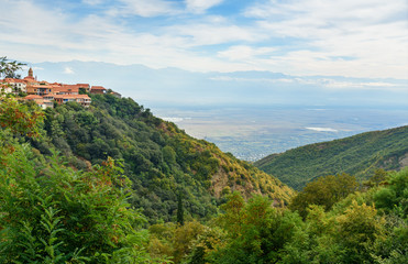Fototapeta na wymiar View of Signagi or Sighnaghi city. Georgia