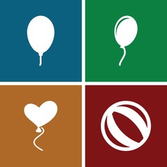 Set of 4 balloon filled icons