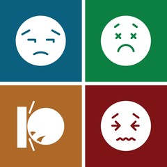 Fototapeta premium Set of 4 upset filled icons