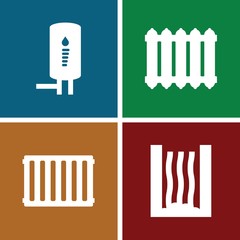 Set of 4 heater filled icons