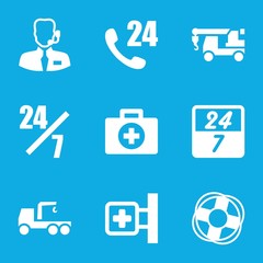 Set of 9 assistance filled icons