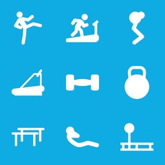 Set of 9 workout filled icons