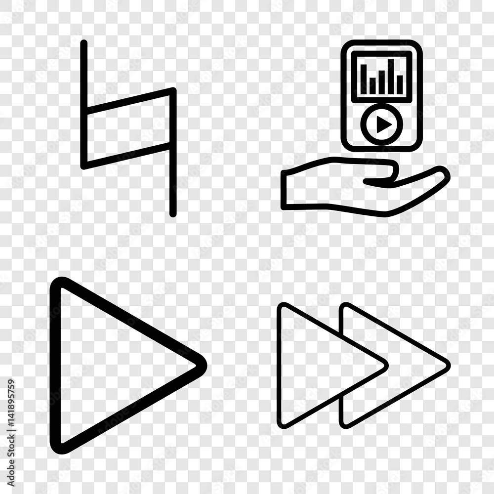 Poster set of 4 player outline icons