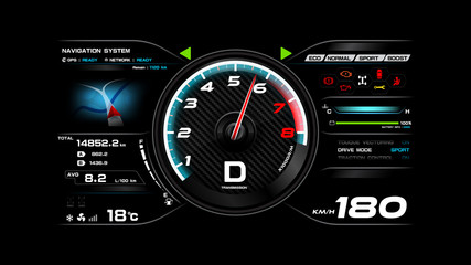 Fototapeta premium Car dash board vector illustration eps 10 002