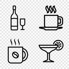 Set of 4 cup outline icons