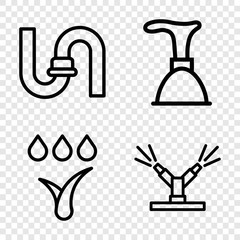 Obraz premium Set of 4 plumbing outline icons