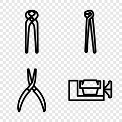 Set of 4 grip outline icons