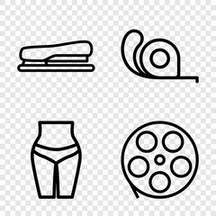 Set of 4 tape outline icons
