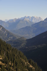 Bergblick zur Zugspitze vom Neunerköpfle, Tannheimer Tal, Österreich