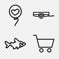 Set of 4 eps10 outline icons