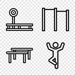 Set of 4 workout outline icons