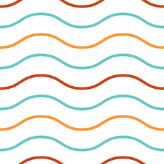 Decorative fabric for wrapping paper, banner, print. Horizontal lines, retro zig-zag waves