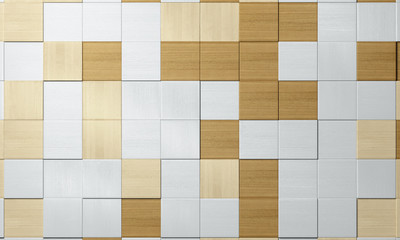 Colored wooden blocks abstract pattern or background. 3d illustration.