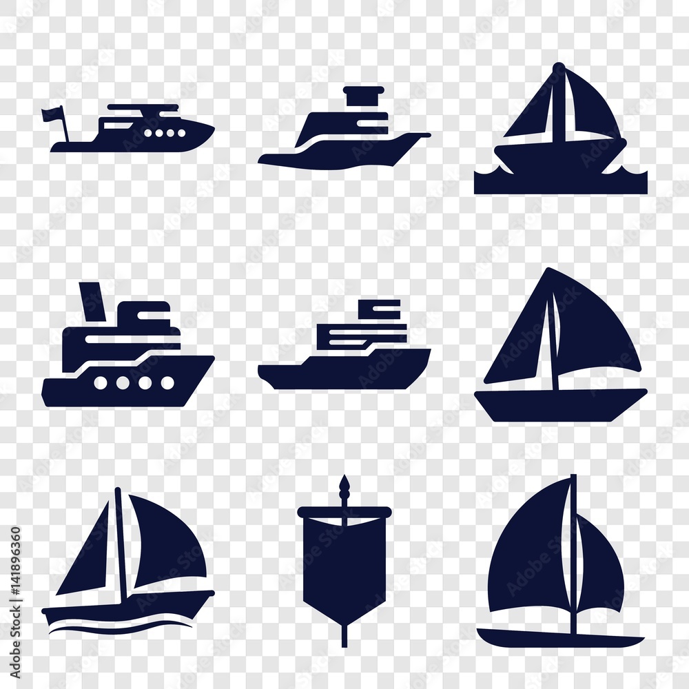 Canvas Prints Set of 9 sail filled icons