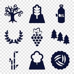 Fototapeta premium Set of 9 branch filled icons