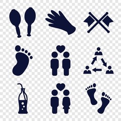 Set of 9 two filled icons