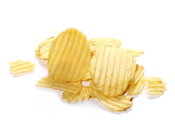 potato chips isolated on white background