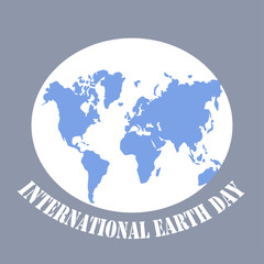 Vector poster for International Earth Day. Elegant template for sticker, banner or card.